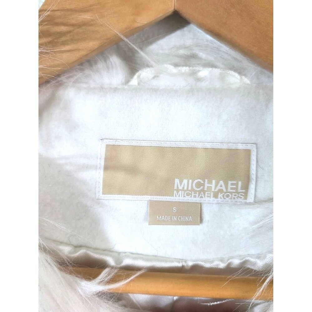 NWT Michael Michael Kors Faux Fur Jacket Womens Small White Black Colorblock - Picture 9 of 11